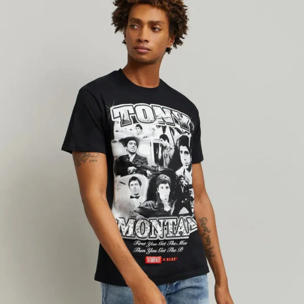 New Reason X Scarface Tony Montana 80's T-Shirt Shirt Black - Picture 2 of 5